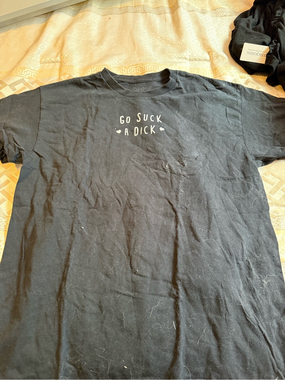 Seven7 Black Graphic Short Sleeve Tee with White Text